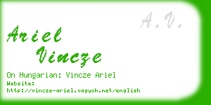 ariel vincze business card